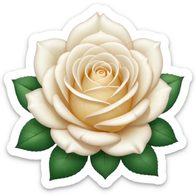 A white rose emoji in iOS emoji style, clean and smooth vector illustration, soft lighting, subtle gradients, minimal and cute, centered, transparent background, high clarity, no outline, no text
 sticker