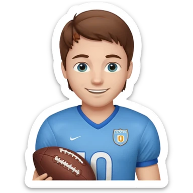  patriots football player number 10 brown hair pale blue eyes sticker