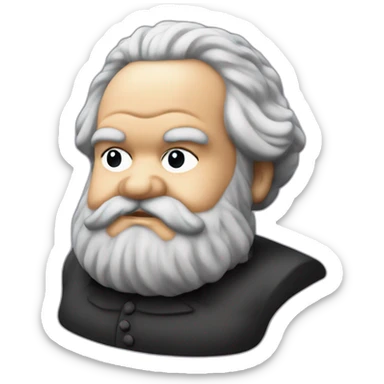 fat karl marx small kippah on head sticker