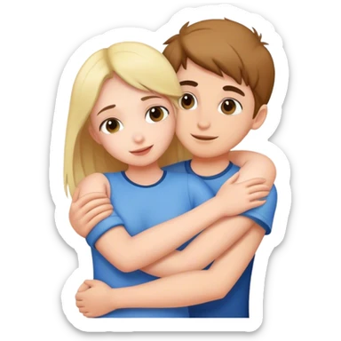 Girl hugging with a boy  sticker