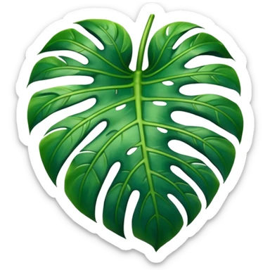 realistic monstera leaf sticker