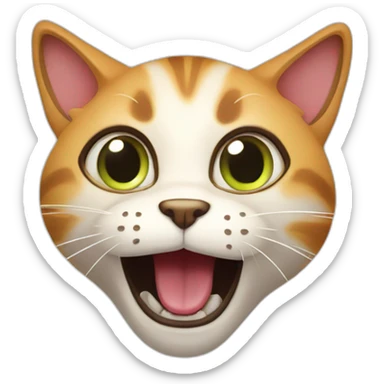 Amazed cat with open mouth and raised eyebrows sticker