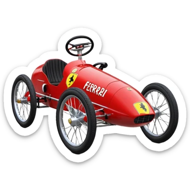 1927 Ferrari racing retro cyclekart with advanced suspension and steering system  sticker