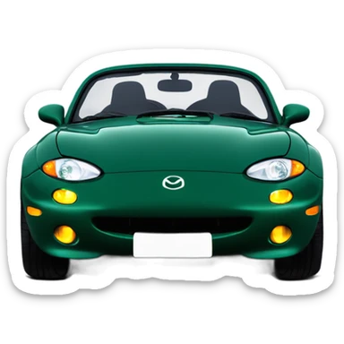 British racing green 1991 Mazda Miata with pop up head lights  sticker