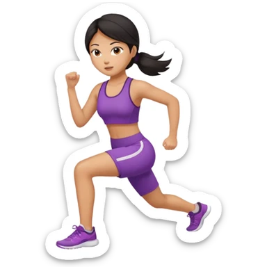 Asian girl exercising sticker