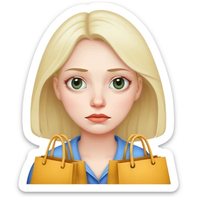 tired woman with bags under eyes sticker