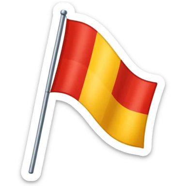 yellow and red flag 2 vertical stripes sticker