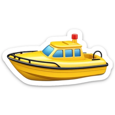 yellow plastic toy boat sticker