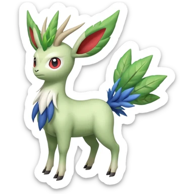 Xerneas-Sprigatito-Gogoat-Celebi-Shaymin-Virizion-Fakémon-Pokémon-fusion-creature (full body) sticker