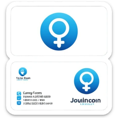 business card with a logo symbol sticker