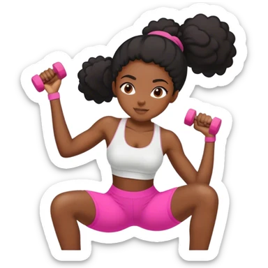 Black girl exercising sticker