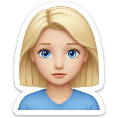 girl with blonde hair and blue eyes pretty sticker