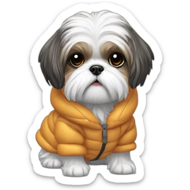 Shih tzu in puffer coat sticker