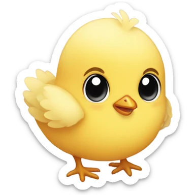 Baby chick with heart shaped love eyes sticker