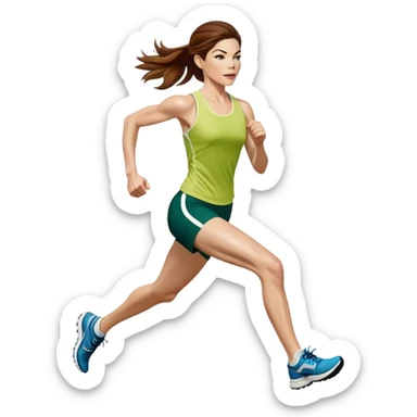 Michelle Monaghan running, female actress with brown hair sticker
