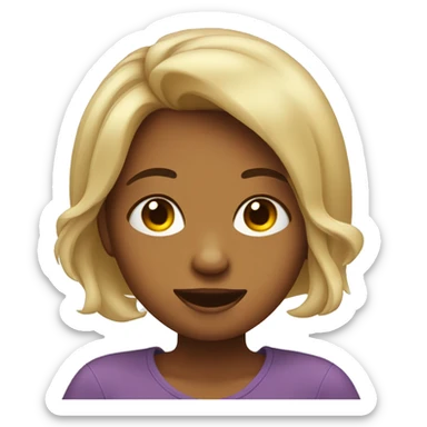 Girl tucking her hair behind ear and biting her lip sticker