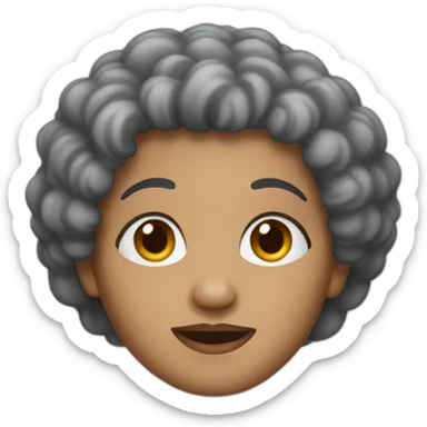 a brown grandma with black curly hair sticker