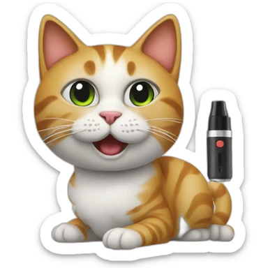 cat with the vape sticker