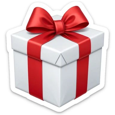 white and red christmas present sticker