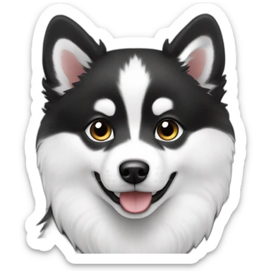 pomsky-black-white sticker