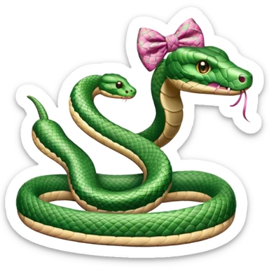 snake with pookie bow sticker