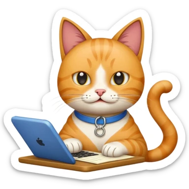 A Cat saying task is done. sticker