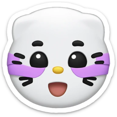 hello kitty face wearing a mask sticker