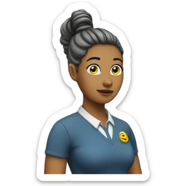 ponytail teacher sticker