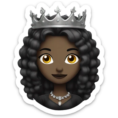 goth princess with crown sticker