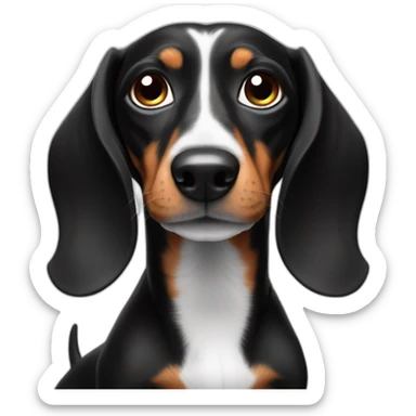 Alien Dachshund black and white sticker