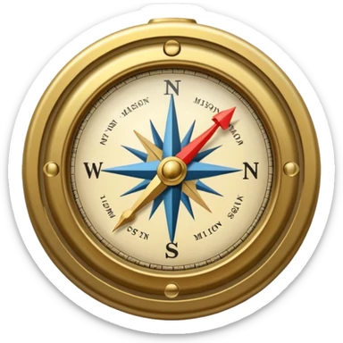 compass with mission sticker