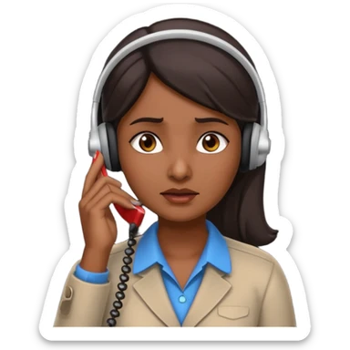 generate an indian female teacher calling. looking upset sticker