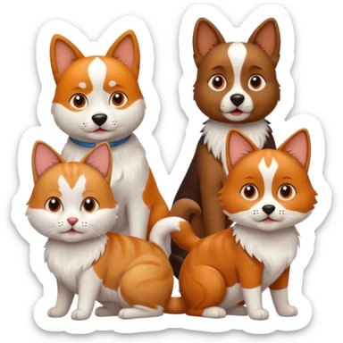 As una manada de perros rodiando a un gato sticker