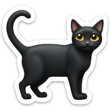 black cat standing sticker