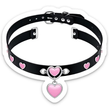 BLACKPINK-inspired gothic choker , no hearts, black and pink, cute, remove background sticker