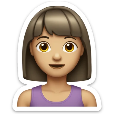 girl with straight hair and bangs sticker