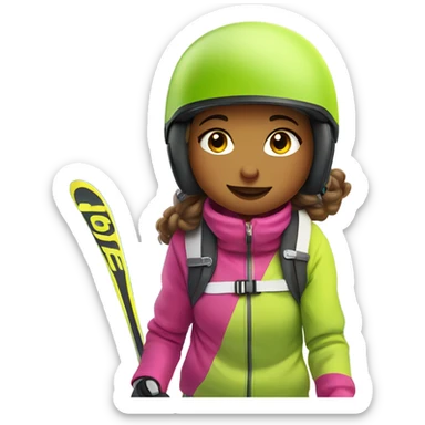 Skiing girl sticker