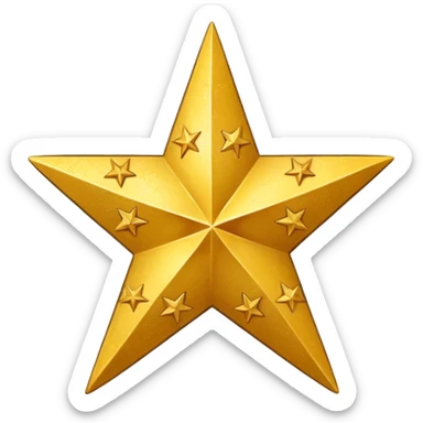 golden star with the number 20/20 integrated, no text sticker