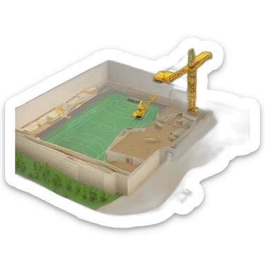 construction yard of a sports facility sticker