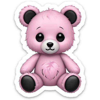 pastel goth teddy bear sticker