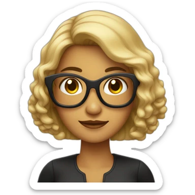 Mujer árabe fea y mayor con gafas y con el pelo largo negro sticker