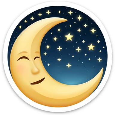 half moon sticker