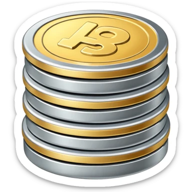 a stack of three coinsa stack of two coins sticker