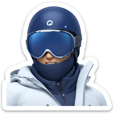 blue jacket with helmet and goggles sticker