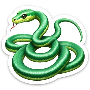 A pastel green snake sticker