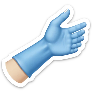 Arm in a blue cast with white edges at top and bottom  sticker