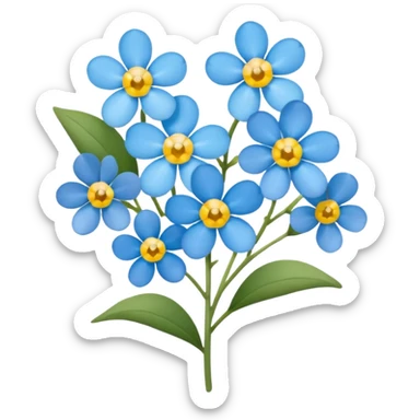 light blue Forget-me-nots sticker
