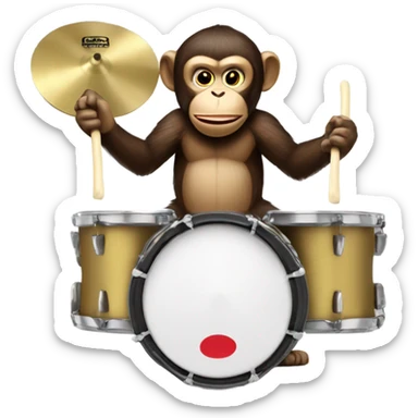 Cymbal-banging monkey toy sticker