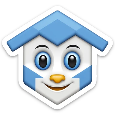 shape of house house head mascot with neck sticker