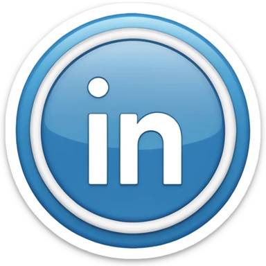 LinkedIn symbol, blue and white, no text, circular or square, friendly and digital, emoji style sticker